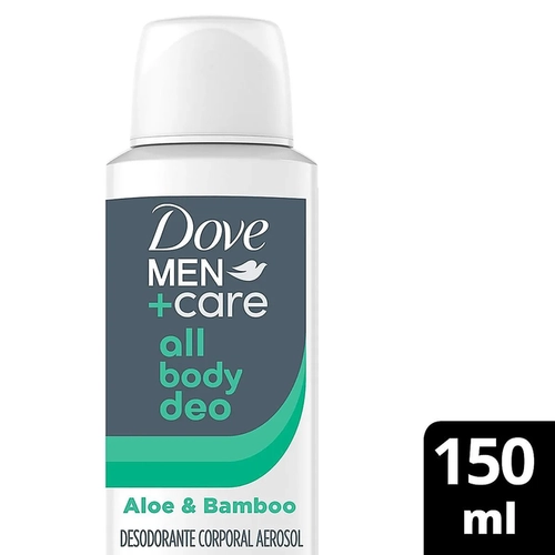 Desodorante Corporal Aerosol Dove Men+Care All Body Deo Aloe & Bamboo 0% Alumínio 150ml