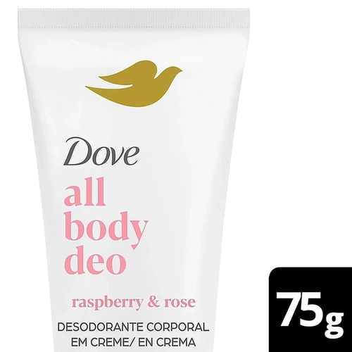 Desodorante Corporal Creme Dove All Body Deo Raspberry & Rose 0% Alumínio 75g