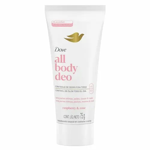 Desodorante Corporal Creme Dove All Body Deo Raspberry & Rose 0% Alumínio 75g