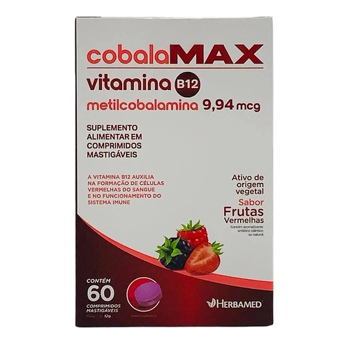 Cobalamax Vitamina B12 9,94Mcg 60 Comprimidos Mastigaveis