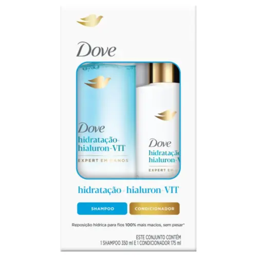 Kit Dove Hidratação + Hialuron-VIT Shampoo 350ml + Condicionador 175ml Expert em Danos