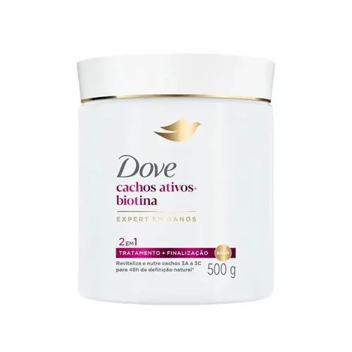 Máscara De Tratamento Dove 2 em 1 Cachos Ativos + Biotina 500G
