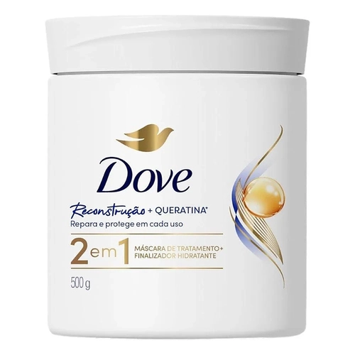 Máscara De Tratamento Dove 2 em 1 Reconstrução + Aminoácido 500G