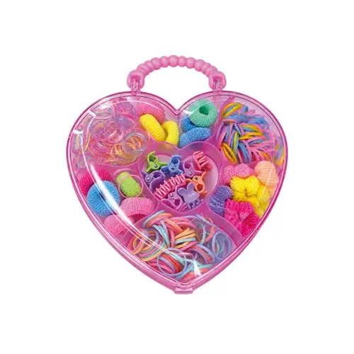 Acessórios de Cabelo Infantil Coração Elástico+Amarrador+Presilha