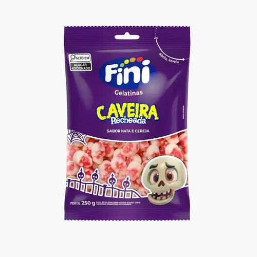 Bala Gel Fini Caveira Recheada 80G