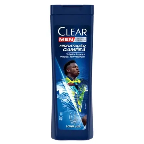 Shampoo Clear Anticaspa Men Vini Jr Hidratação Campeã 400ml