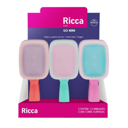 Escova de Cabelo Ricca Flex Go Mini Sortida Ref 2452