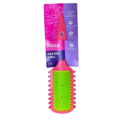 Escova de Cabelo Ricca Flex Fitagem Curl Rosa Ref 2446