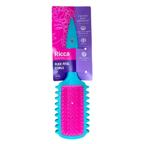 Escova de Cabelo Ricca Flex Fitagem Curl Azul Ref 2445