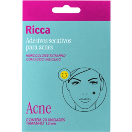 Adesivos Secativos Para Acnes Ricca 3968 Smile 20 Unidades