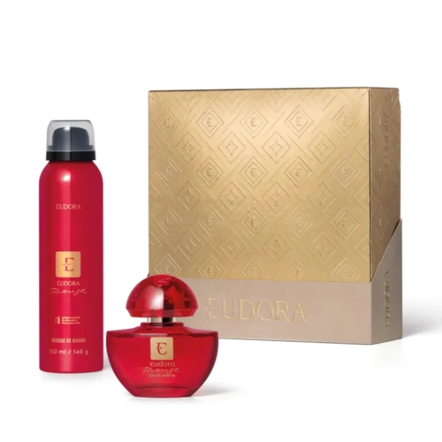 Kit Perfume Feminino Eau de Parfum Eudora Rouge 35ml + Mousse De Banho 150ml