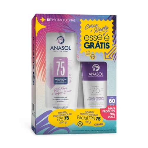 Kit Protetor Solar Anasol Fps75 Corporal 200G+Fps75 Facial 60G