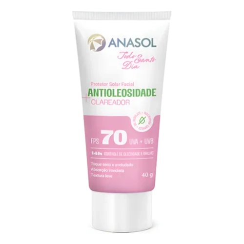 Protetor Solar Facial Anasol Antioleosidade Clareador Todo Santo Dia Fps70 40G