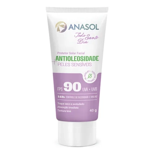 Protetor Solar Facial Anasol Antioleosidade Sensitive Todo Santo Dia Fps90 40G
