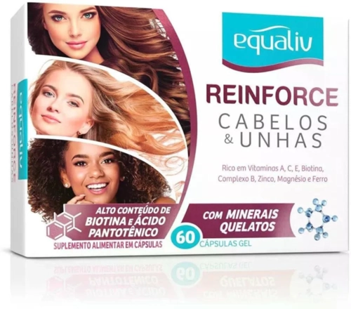 Equaliv Reinforce Cabelos E Unhas 60 Cápsulas