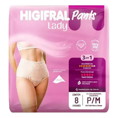 Fralda Roupa Intima Higifral Pants Lady P/M 8 Unidades