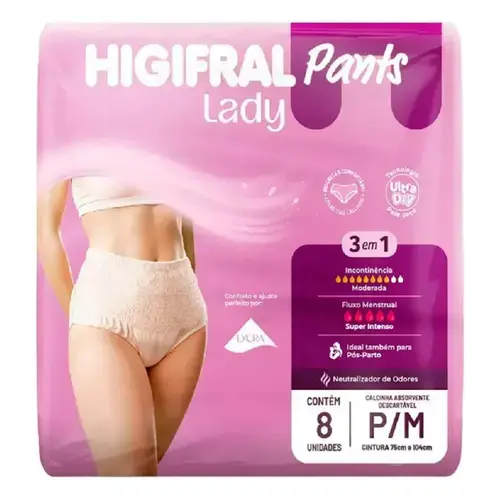Fralda Roupa Intima Higifral Pants Lady G/EXG 8 Unidades