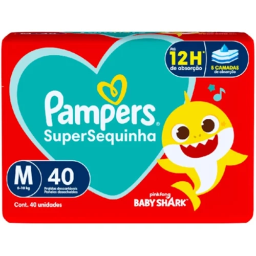 Fralda Descartavel Pampers Supersequinha Mega M 40UN
