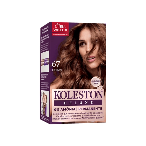 Kit Coloração Creme Koleston Deluxe 0% Amônia Permanente 67 Chocolate