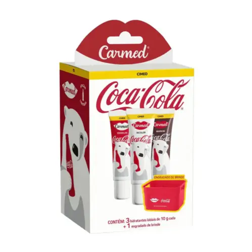 Kit Carmed Coca-Cola 3 Cores Incolor+Vermelho+Marrom