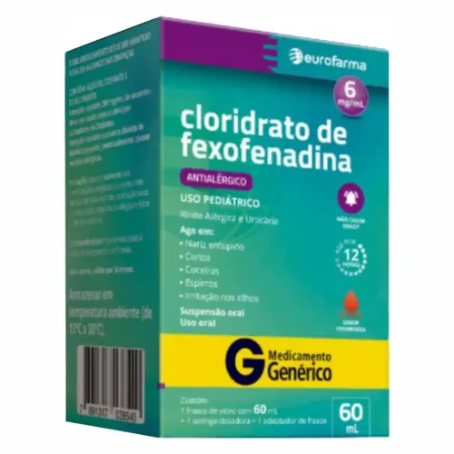 Cloridrato De Fexofenadina 6Mg/Ml Suspensão Oral Eurofarma