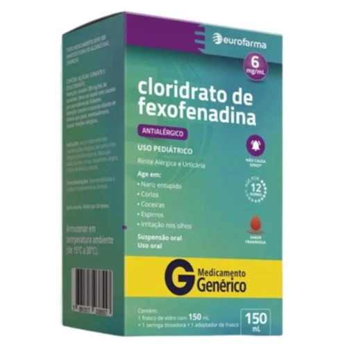 Cloridrato De Fexofenadina Suspensão Oral 6Mg/ml 60Ml