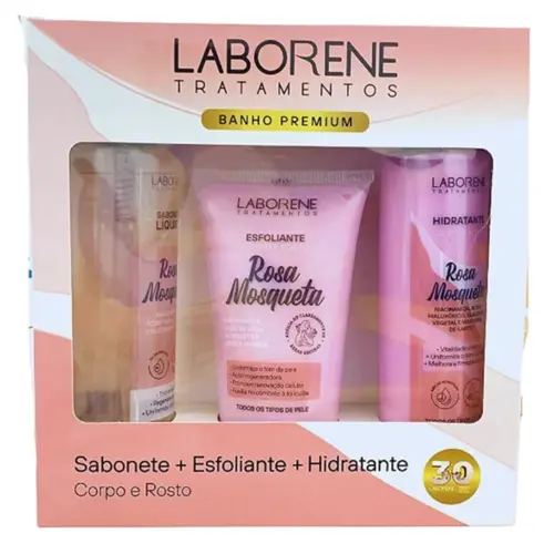 Kit Laborene Sabonete + Esfoliante + Hidratante Rosa Mosqueta