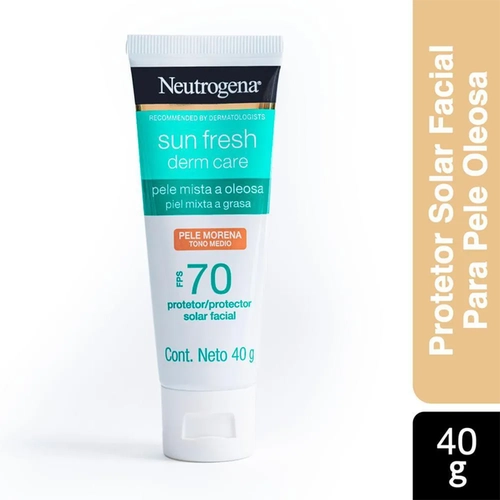 Protetor Solar Facial Neutrogena Sun Fresh Fps70 Pele Oleosa Cor Morena 40G