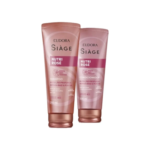Kit Nutri Rose Shampoo 250Ml + Condicionador 200Ml Siage