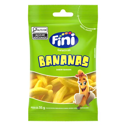 Bala Fini Gel Gelatina Bananas 35G