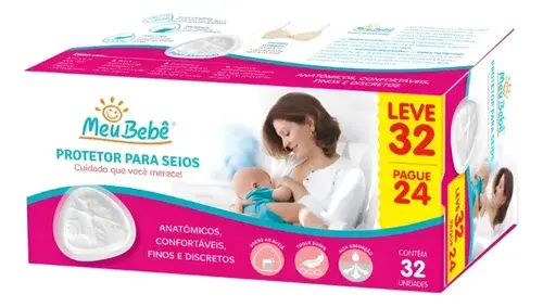 Protetor Absorvente para Seios Meu Bebê Leve 32 Unidades Pague 24 Unidades