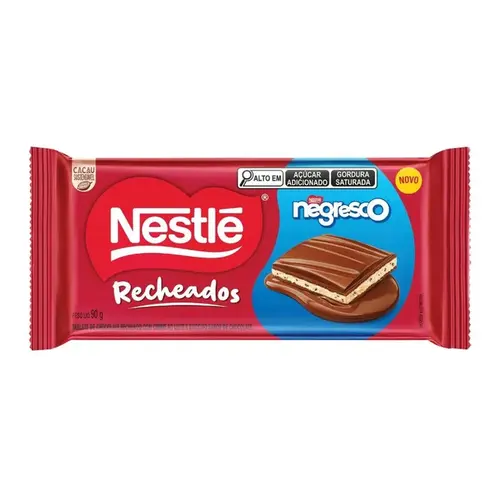 Barra De Chocolate Recheado Negresco Nestlé 90G