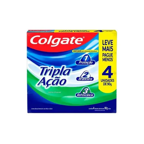 Kit Creme Dental Colgate Tripla Ação Menta Original 90G 4 Unidades Leve Mais Pague Menos