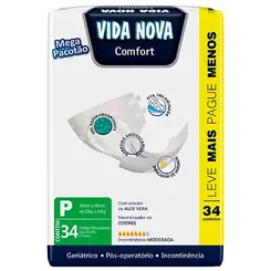 Fralda Geriátrica Vida Nova Comfort P 10 Unidades