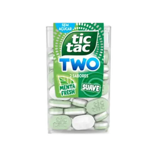 Pastilha Tic Tac Two Menta Fresh E Suave Zero Açucar 38,5G