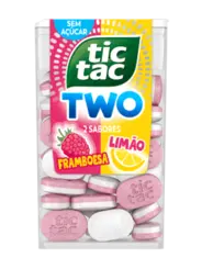 Pastilha Tic Tac Two Framboesa E Limão Zero Açucar 38,5G