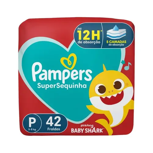 Fralda Descartável Pampers Supersequinha Mega P 42Un
