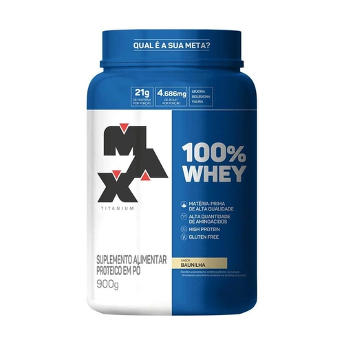 Whey 100% 900g Pote Baunilha Max Titanium