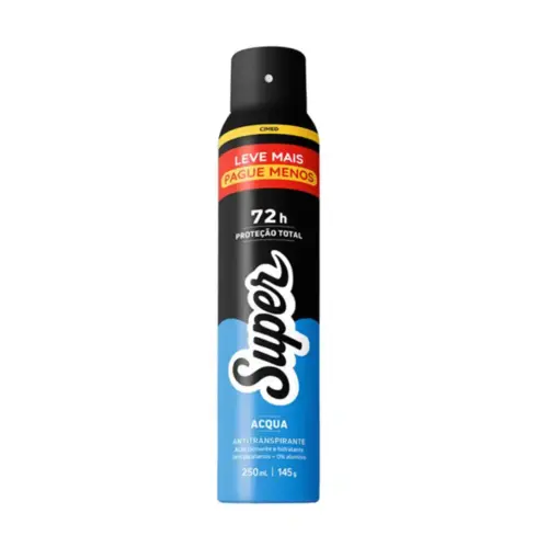 Desodorante Antitranspirante Aerosol Super Masculino Acqua 250ml Leve Mais Pague Menos