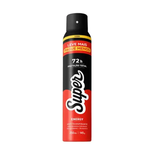 Desodorante Antitranspirante Aerosol Super Masculino Energy 250ml Leve Mais Pague Menos