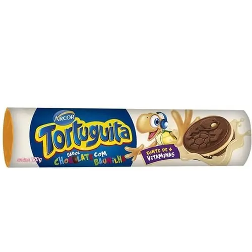 Biscoito Recheado Tortuguita Baunilha 120G