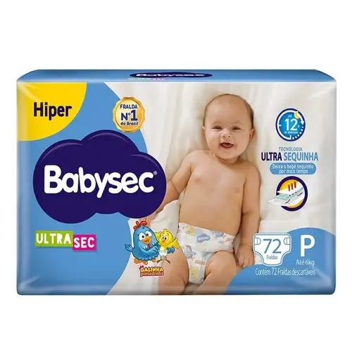 Fralda Babysec Hiper P 72 Unidades