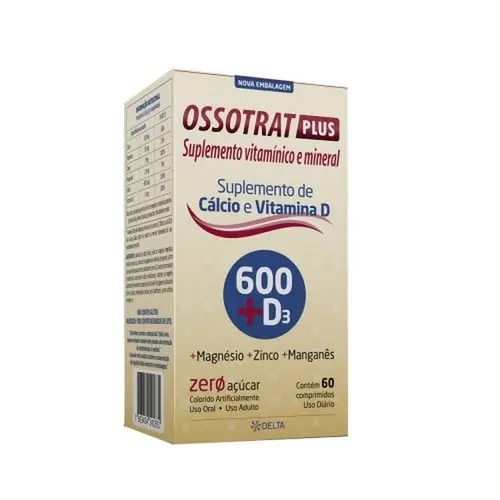 Suplemento Alimentar Ossotrat Plus Cálcio+Vitamina D 60 Comprimidos