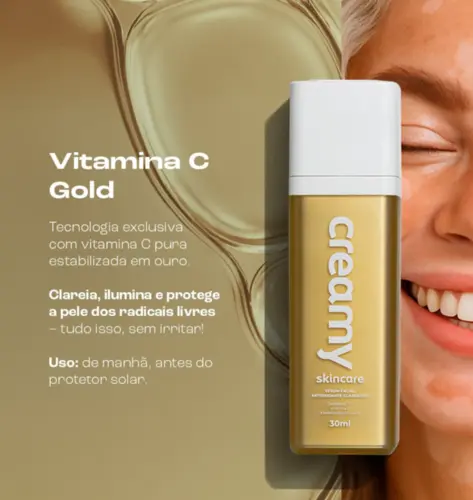 Sérum Facial Vitamina C Gold Clareador 30ml Creamy