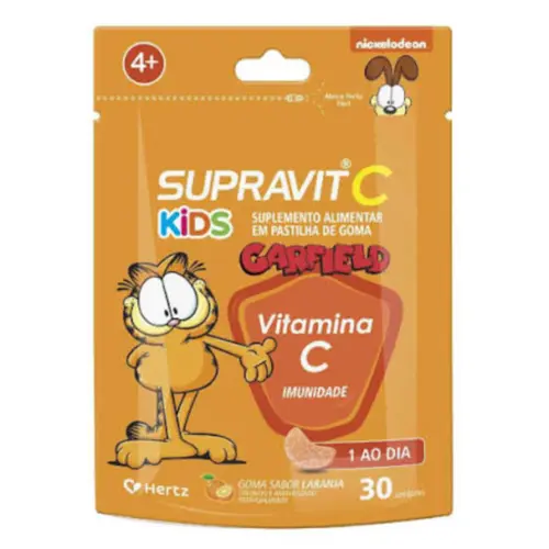 Vitamina Supravit C Kids Sabor Laranja 30 Gomas