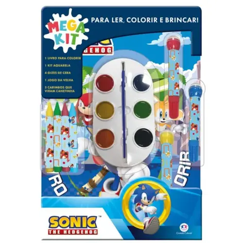 Livro Mega Kit Sonic Ler/Colorir /Brincar