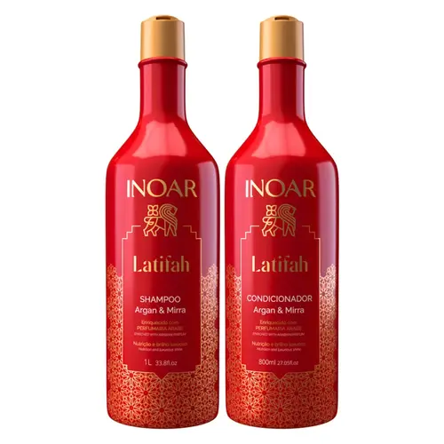 Kit Inoar Latifah Argan Shampoo 1 Litro + Condicionador 800Ml