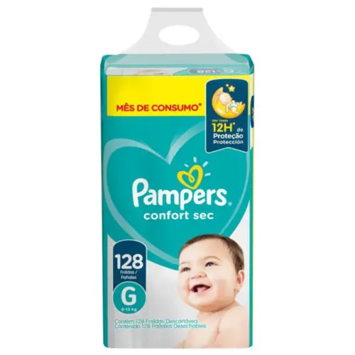 Fralda Pampers Confort Sec Jumbo G 128 Unidades