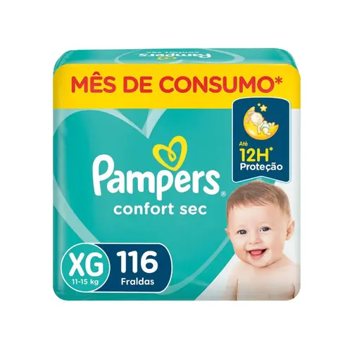 Fralda Pampers Confort Sec Jumbo Xg 116 Unidades