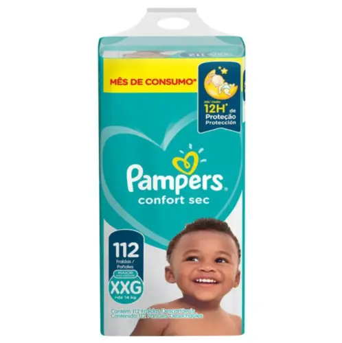 Fralda Pampers Confort Sec Jumbo XXG 112 Unidades